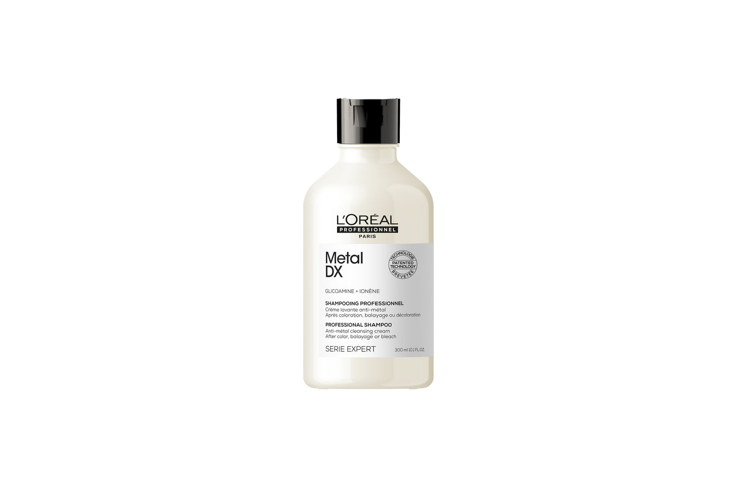 Professionellt shampoo, del av en hårvårdserie som avlägsnar metallpartiklar. Används efter alla typer av professionell hårfärgning eller blekning. Produkten, som är berikad med Glicoamine och Ionene, rengör hårfibern genom att avlägsna anhopningar av metallpartiklar, så som koppar*. Håret återfår sin glans och ser sunt ut. Färgresultatet blir mer jämnt och precist, och det blir mer motståndskraftigt mot hårtvätt och UV-exponering**
